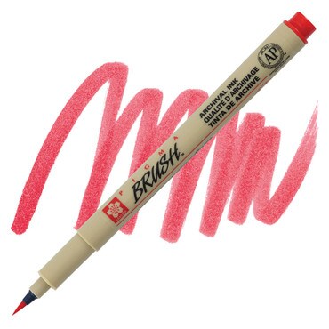08451135209-PIGMA RED BRUSH PEN